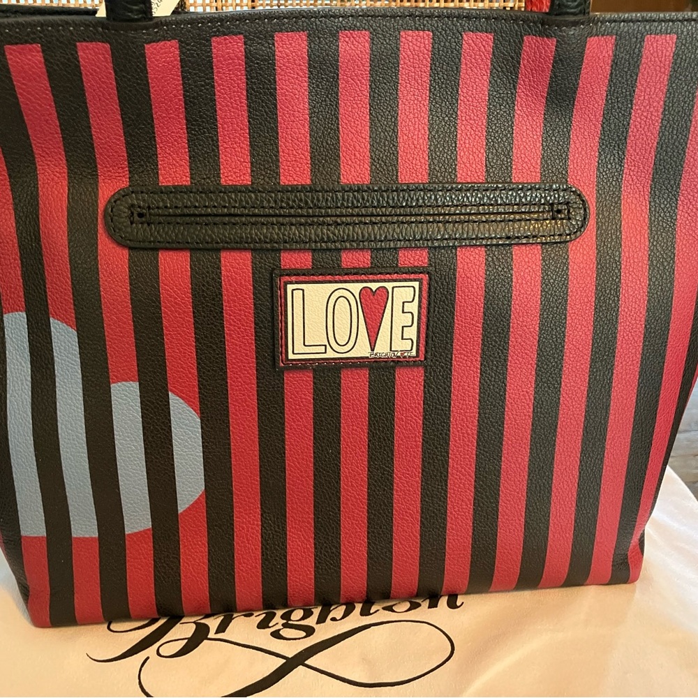 Brighton Fashionista Love Me Do Large Leather Heart Tote, Dust Cover and Pouch - Picture 3 of 11